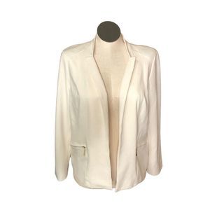 Chico’s Everyday Solid Ponte Jacket Ecru Size 2